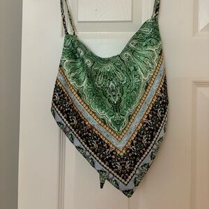 Green handkerchief tank top